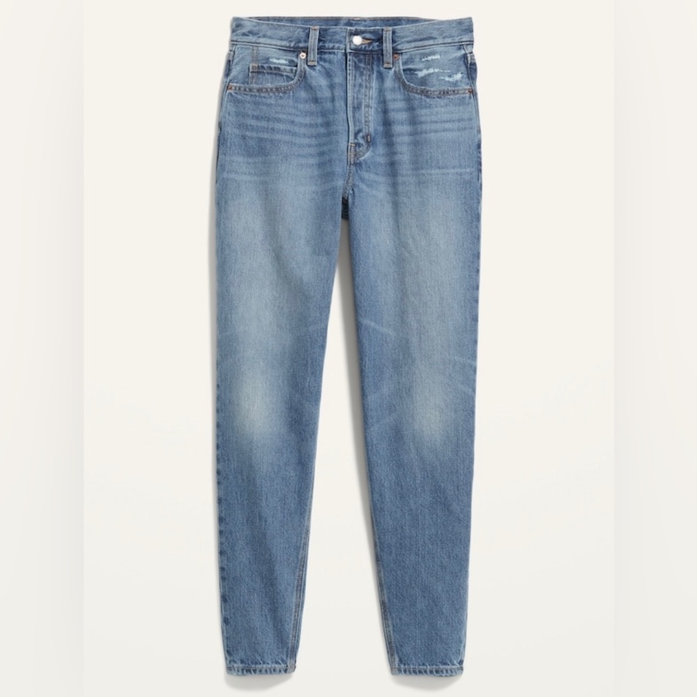 Old Navy - High-waisted button-fly slouchy taper non-stretch ankle jeans